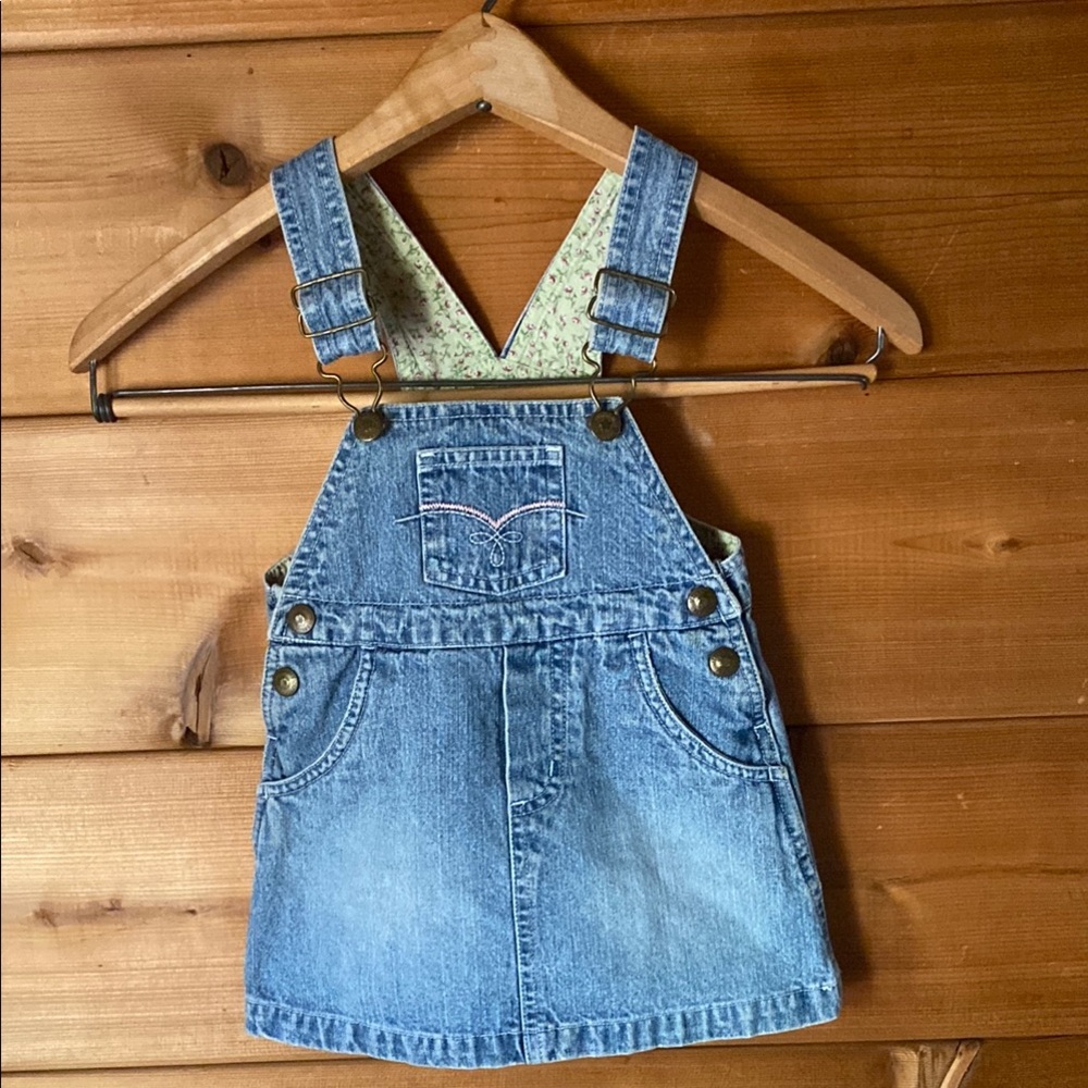 Sprockets Girls Denim Jean Jumper / Overall Dress 100% Cotton 18 Months Summer